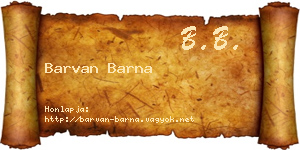 Barvan Barna névjegykártya